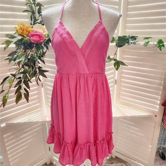 NEW IN PINK CRISS CROSS BACK NEW DRESS SIZE MED - Picture 3 of 9